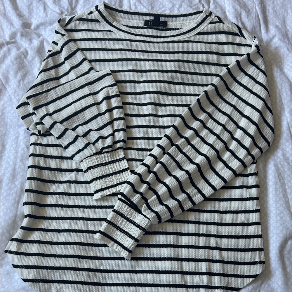 Jessica Simpson Black and White Striped Top